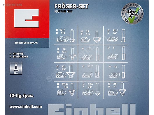 Einhell Ahşap Freze Seti 12 Parça on sahibinden.com - 1321681648