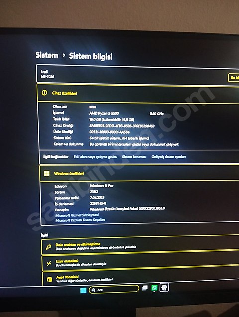 full paket ekipman oyun bilgisayarı