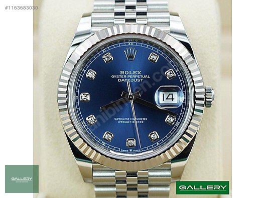 Rolex Rolex 126334 DATEJUST 41 FLUTED BEZEL BLUE DIAMOND DIAL sahibinden da 1163683030