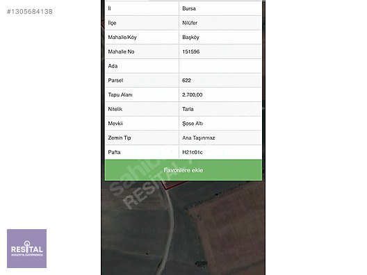 BAŞKÖY'DE PLAN İÇERİSİNDE 2.700m2 SATILIK TARLA