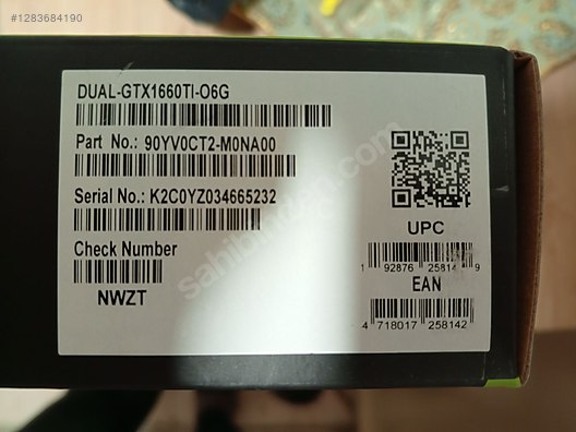 Asus Dual GTX1660 Ti O6G - Asus Ekran Kartı İlanları sahibinden.com'da