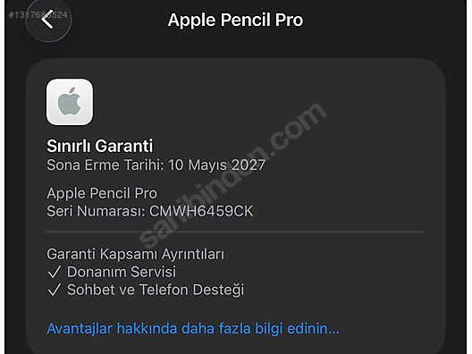 APPLE PENCİL PRO ..GARANTİLİ(10.05.2027) sahibinden.comda - 1317686524