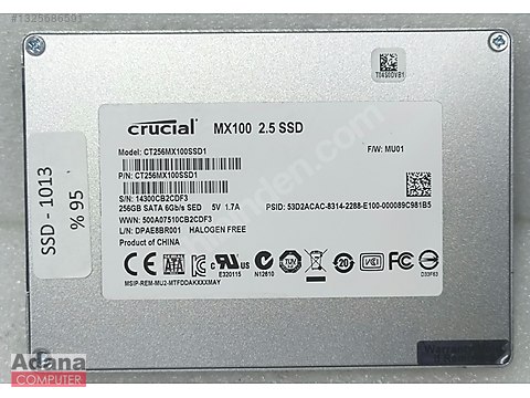 256 GB CRUCIAL (MX100) %95 SAĞLIKLI SSD DİSK sahibinden.comda