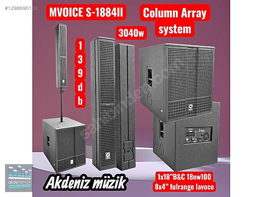 MVOICE S-1884A 1×18- 8X4 3040 Watt Active Two-Way Column Arr