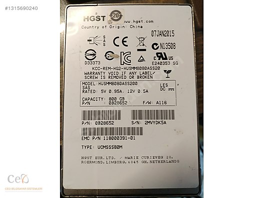 HGST 800GB 12G 2.5'