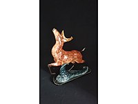 Porselen Geyik Heykeli Mermer Kaideli. Avrupa bir üründür.