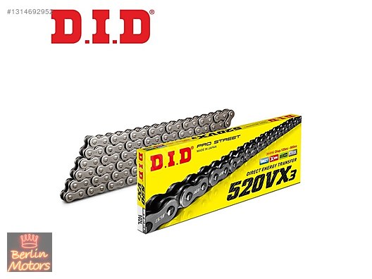 返金 Şanzıman / DID 520VX3 X-Ring Çelik 112 Bakla Zincir Orijinal Japon