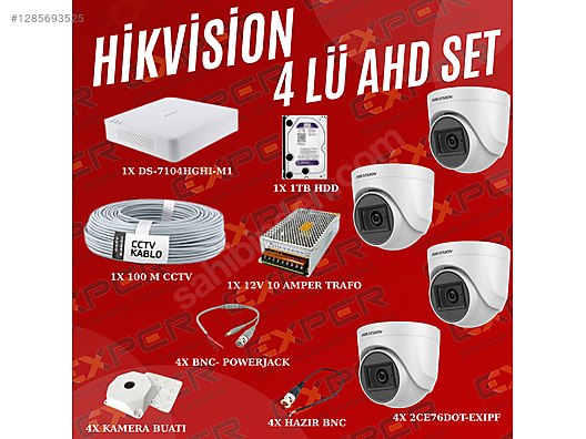 HİKVİSİON 4LÜ AHD SET - Kablolu Kamera Güvenlik Sistemleri