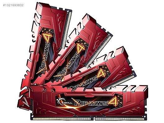 G.Skill Ripjaws 4 32GB (4x8GB) DDR4 2400MHz CL15 Quad Kit Kırmız