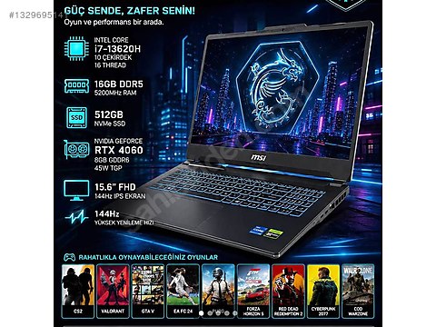 Intel Core i7 MSI Oyuncu Laptop - 1329695141