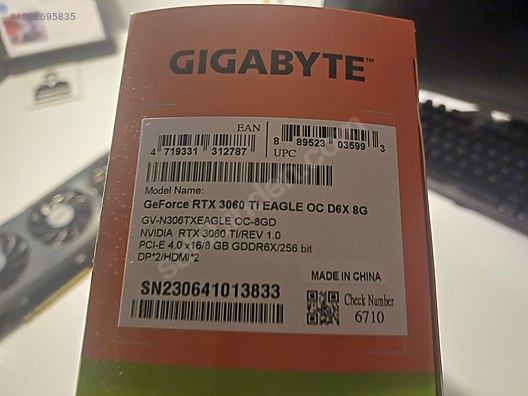 GIGABYTE RTX 3060 Ti EAGLE OC D6X 8G GDDR6X - Kutulu, garantili - Gigabyte Ekran Kartı İlanları sahibinden.com'da
