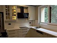 236x258 cm L tezgahlı lake mutfak dolapları ve ankastreler #1278696819