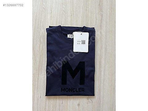 Moncler Orijinal Lacivert M Logolu Tişört Sıfır Etiketli