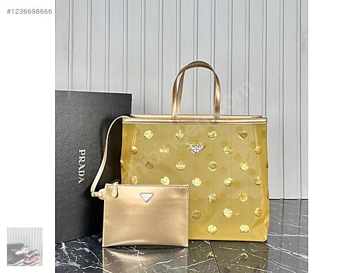 Prada Polka-Dot Mesh Tote Bag İthal Ürün Prada El Çantası
