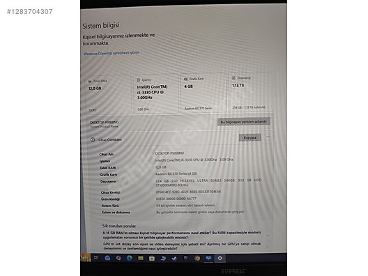 İkinci El ve Sıfır Alışveriş / Bilgisayar / Masaüstü / Modeller / Toplama