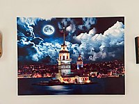 Antika büyük boy ışıklı tablo #1271705257