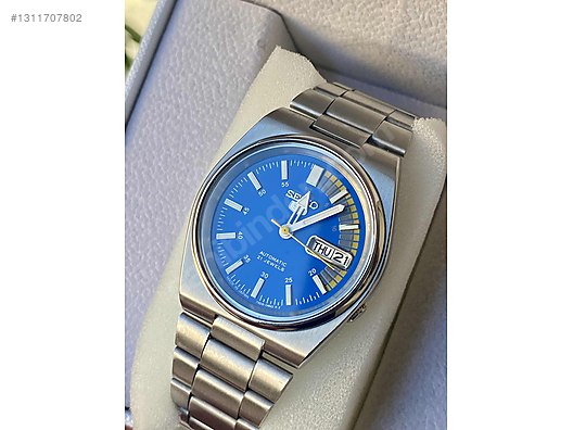 Seiko / Seiko 5 7S26 Otomatik Transparan kapak Mavi kadran bakımlı