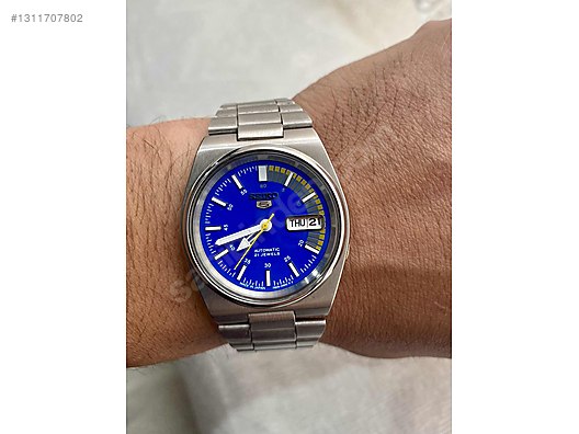 Seiko / Seiko 5 7S26 Otomatik Transparan kapak Mavi kadran bakımlı