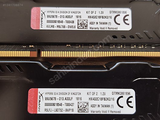 Kingston HyperX Fury 16GB (2x8GB) DDR4 3200MHz CL18 RAM Kit