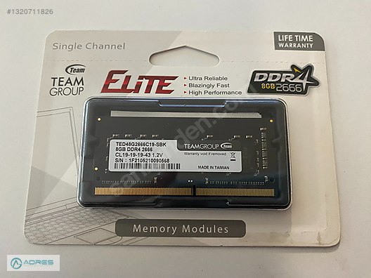 TEAM ELİTE 8GB DDR4 2666 RAM LAPTOP sahibinden.comda - 1320711826