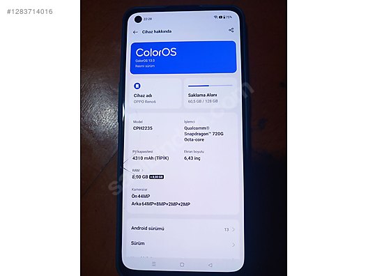 İkinci El ve Sıfır Alışveriş / Cep Telefonu & Aksesuar / Cep Telefonu / Oppo / Reno6