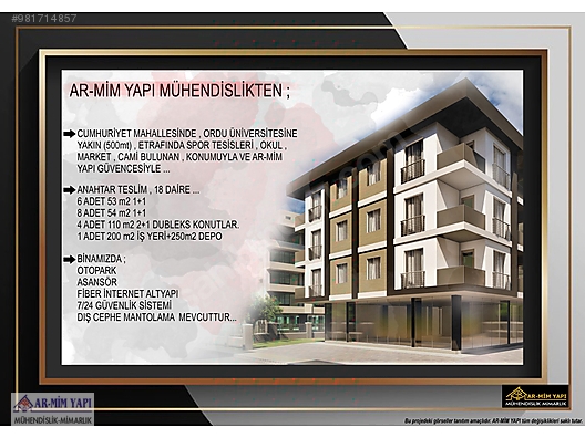 ordu altinordu ar mim yapi muhendislik emlak ilanlari sahibinden com da