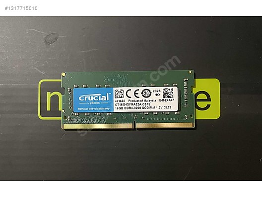 CRUCIAL 16GB DDR4-3200Mhz CL22 RAM sahibinden.comda - 1317715010