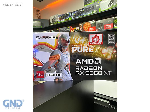 Resim SAPPHİRE RX 9060 XT PURE 128 BİT 16 GB GDDR6 