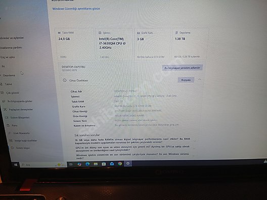 Toshiba / TOSHİBA QOSMİO X870 NOTEBOOK sahibinden.comda - 1280720310