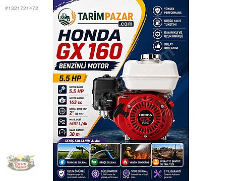 TARİMPAZAR Honda GX160 Benzinli Motor 5.5Hp sahibinden.comda