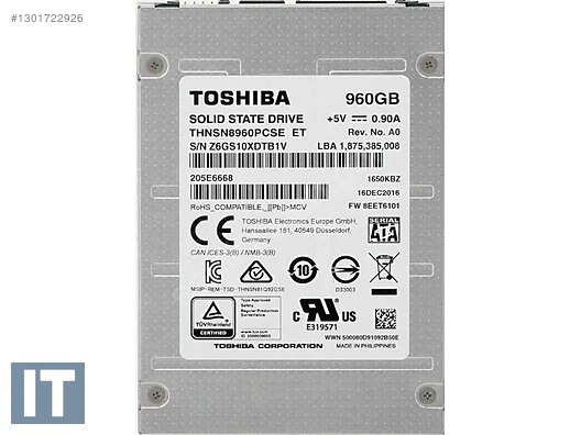 Toshiba SSD THNSF8960PCSE NP 960 GB %100 Sağlık Üzeri sahibinden