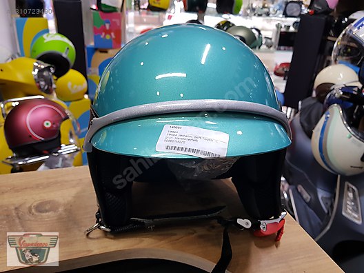 Vespa KASK Soft Touch RETRO METALİK YEŞİL -S-Vespadeppo - Açık