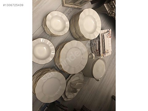 フードテナー クリーム色 12個セット 12 kişilik yemek takımı sahibinden.comda - 1306725439
