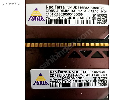 Neoforza 32gb 2x16 6400 MHz Ddr5 Ram sahibinden.comda - 1319725714