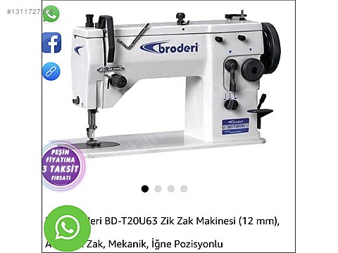 broderi 12 mm zikzak makinesi sahibinden.comda - 1311727654