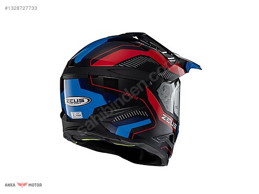Zeus ZS-913 BK19P Black Red Blue Kapalı Kask (Pinlock Dahil
