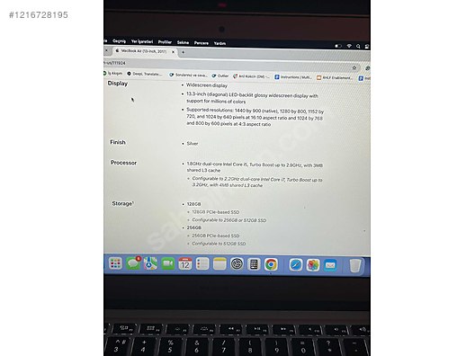 İkinci El ve Sıfır Alışveriş / Bilgisayar / Dizüstü (Notebook) / Laptop / Apple Macbook