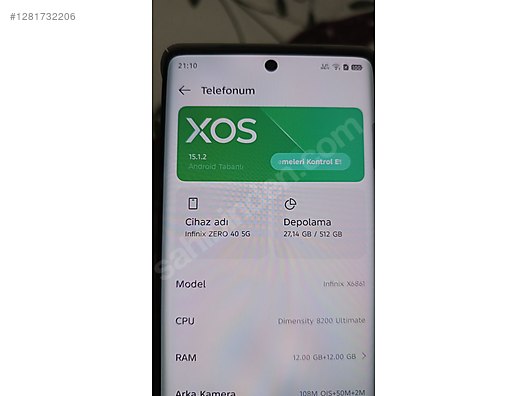 İkinci El ve Sıfır Alışveriş / Cep Telefonu & Aksesuar / Cep Telefonu / Infinix / Zero 40 5G