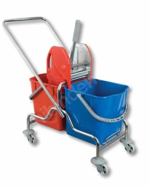 Çift Kovalı metal temizlik arabası seti