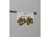 Çelik çiçekli küpe