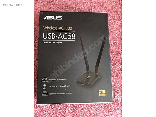 Usb Ac58 Asus USB-AC58 Dualband AC1300-ÇIFT Antenli-Yüksek Çekim Kablosuz ...