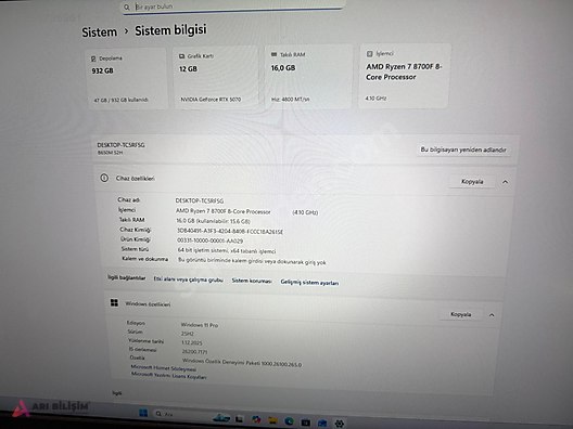 İkinci El ve Sıfır Alışveriş / Oyunculara Özel / Oyun Bilgisayarı / Oyuncu Masaüstü Bilgisayar / Lenovo