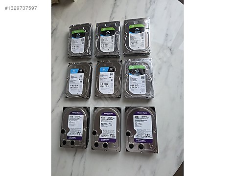 HDD 16台まとめ　4TB 3TB 2TB HDD 4TB 8TB 7/24 Güvenlik sahibinden.comda - 1329737597