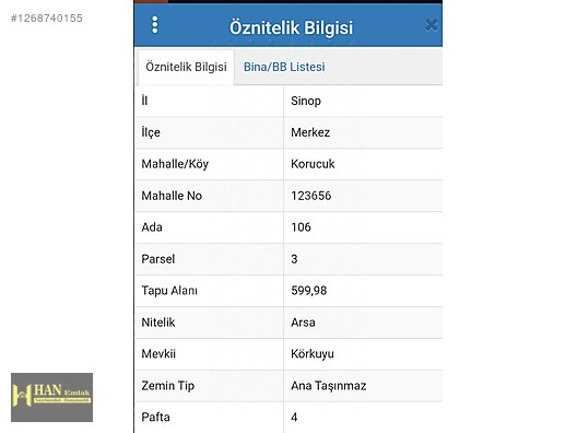 SİNOP MERKEZ KORUCUK SATILIK ARSA / 600 M2 ve BÖLGENİN EN UYGUNU #1268740155