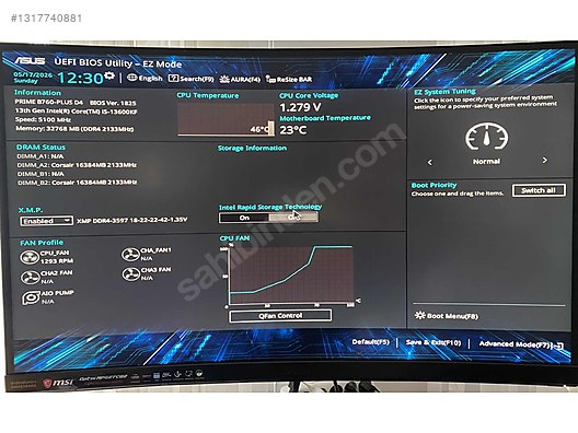 Toplama / INTEL I5 13600KF + ASUS PRIME B760 PLUS sahibinden.comda
