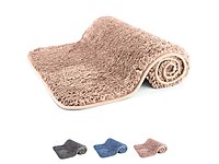 Lüks Bej Banyo Paspası, mikrofiber kaymaz 50x80 cm, yumuşak