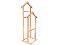 Ahşap Dilsiz Uşak Naturel Renk Çift Tepeli Ayaklı Askı