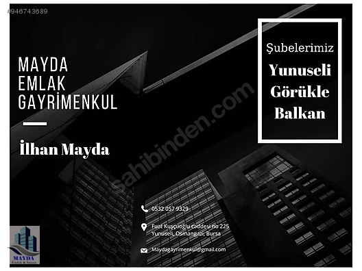 Bursa Osmangazi Mayda Emlak Emlak Ilanlari Sahibinden Com Da