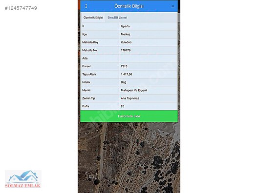 1417 m2 YATIRIMLIK TARLA DEPO BESİHANE HOBİ BAHÇESİ YAPILIR #1245747749