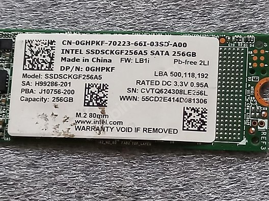２枚セット SSDSCKGF256A5 256GB SATA M.2 SSD intel SSDSCKGF256A5 256GB M.2 80MM SATA SSD sahibinden.comda